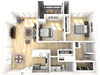 The Laurel B4 Two Bedroom Two Bathroom Floor Plan The Laurel B4 Two Bedroom Two Bathroom Floor Plan